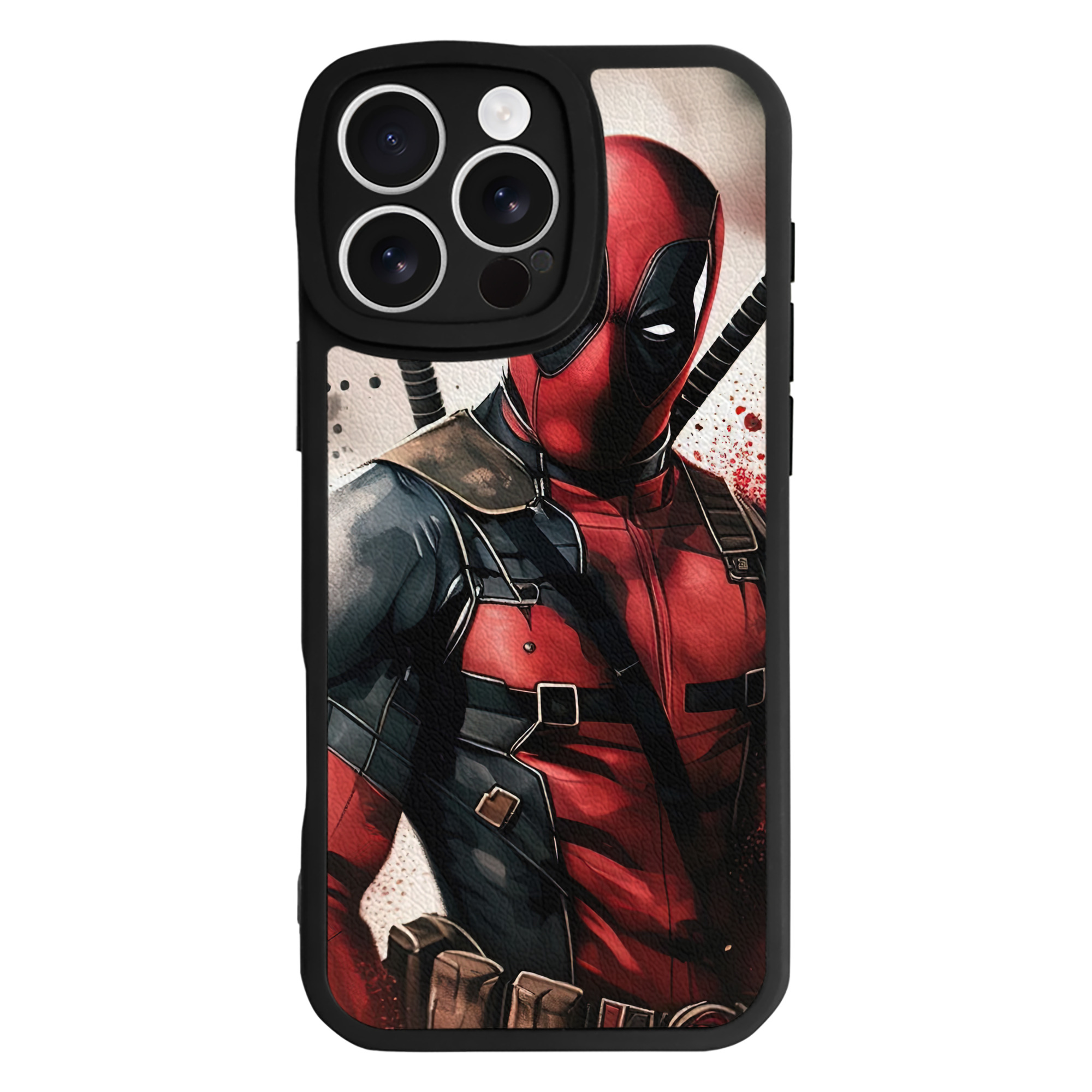 （画像用） Deadpool デッドプール 【iPhone 16シリーズ対応】シリコンスマホケース（レザー調） 材質：シリコン